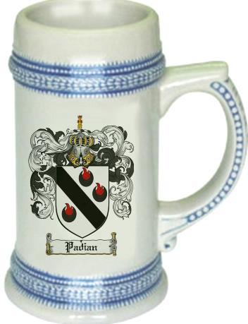 Padian Coat of Arms Stein / Family Crest Tankard Mug