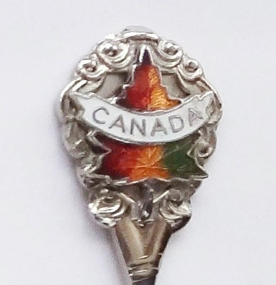 Collector Souvenir Spoon Canada Manitoba Portage la Prairie Maple Leaf ...