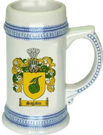 Sagadin Coat of Arms Stein / Family Crest Tankard Mug
