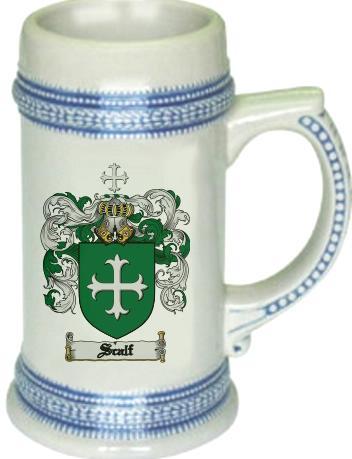 Scalf Coat of Arms Stein / Family Crest Tankard Mug
