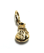 Yellow Gold Vermeil Sterling Silver Money Bag Charm Pendant - $12.50