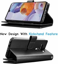 LG Stylo 6 Wallet Case Leather Flip Folio Stand Magnetic Detachable Cover Black - $28.51