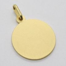 18K YELLOW GOLD HOLY ST SAINT SANTA LUCIA LUCY ROUND MEDAL MADE IN ITALY, 15 MM  image 5