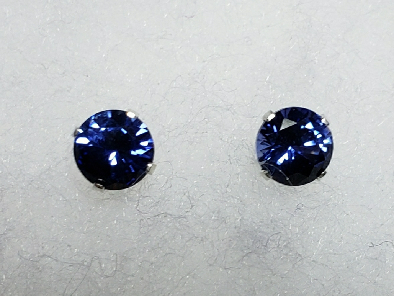 pretty lab grown sapphire stud earrings Genuine Gemstone
