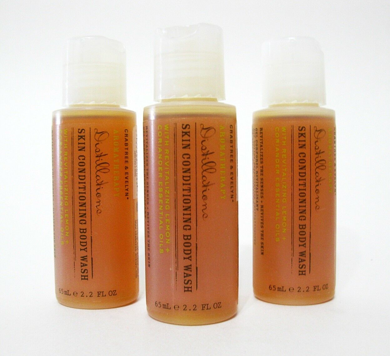Primary image for 3 x Crabtree & Evelyn Aromatherapy Distillations Body Wash - Lemon & Coriander