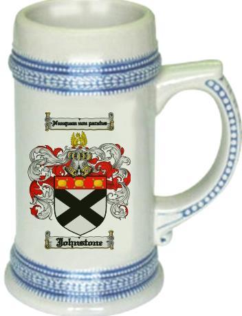Johnstone Coat of Arms Stein / Family Crest Tankard Mug