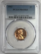 1963 Lincoln Penny Cent PCGS PR 65RD - $19.85