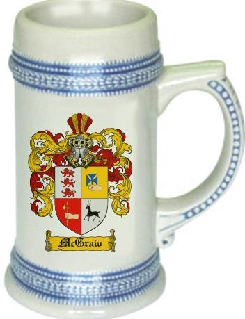 Mcgraw Coat of Arms Stein / Family Crest Tankard Mug