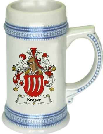 Kroger Coat of Arms Stein / Family Crest Tankard Mug