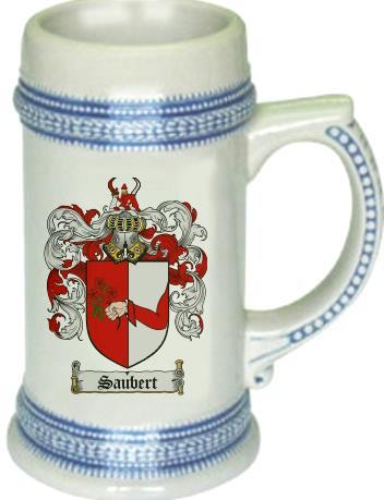 Saubert Coat of Arms Stein / Family Crest Tankard Mug