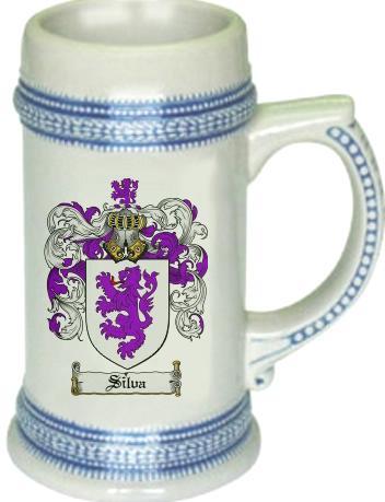 Silva-Crest Coat Of Arms Stein / Family Crest Tankard Mug