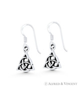 Trinity-Knot Irish / Celtic Charm Dangling Hook Earrings in .925 Sterlin... - $20.79