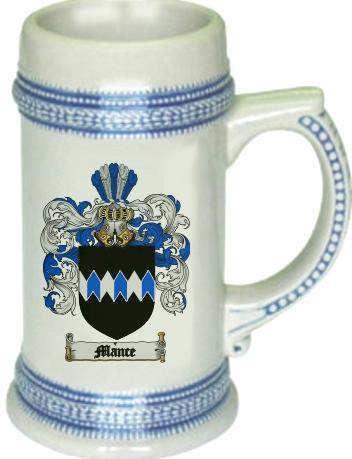 Mance Coat of Arms Stein / Family Crest Tankard Mug