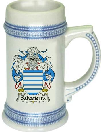 Salvatierra Coat of Arms Stein / Family Crest Tankard Mug