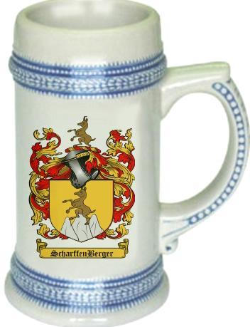 Scharffenberger Coat Of Arms Stein / Family Crest Tankard Mug