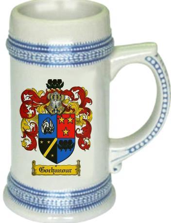 Gochanour Coat of Arms Stein / Family Crest Tankard Mug