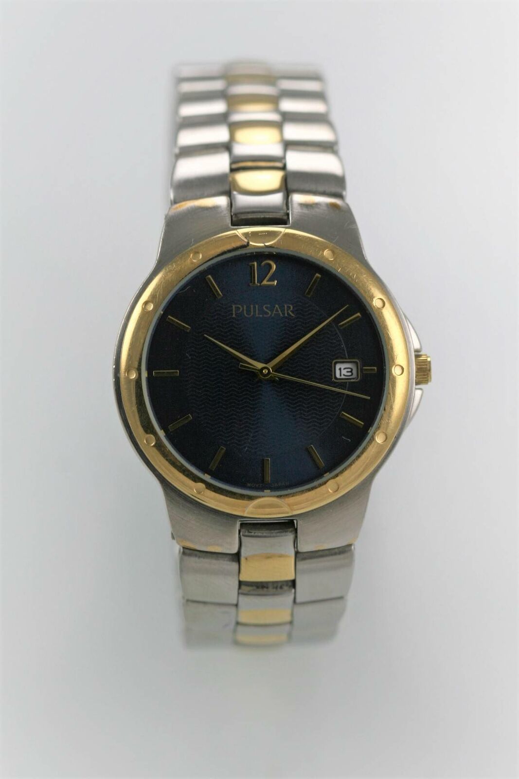 Pulsar Seiko Mens Watch Gold Silver Stainless Blue Water ...