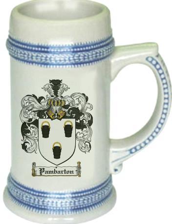 Pambarton Coat of Arms Stein / Family Crest Tankard Mug