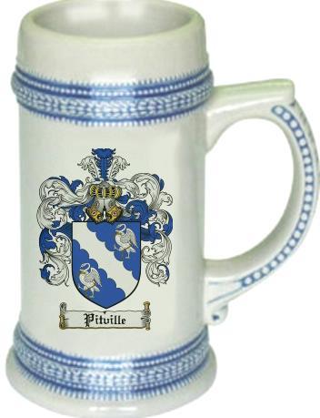 Pitville Coat of Arms Stein / Family Crest Tankard Mug