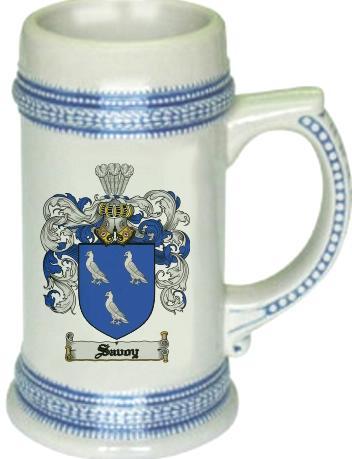 Savoy Coat of Arms Stein / Family Crest Tankard Mug