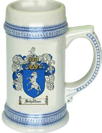 Schaffner Coat of Arms Stein / Family Crest Tankard Mug
