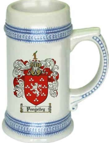 Pengelley Coat of Arms Stein / Family Crest Tankard Mug