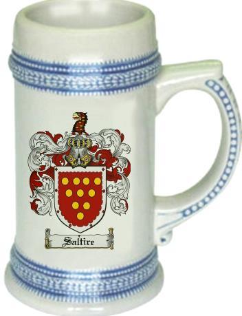 Saltire Coat of Arms Stein / Family Crest Tankard Mug
