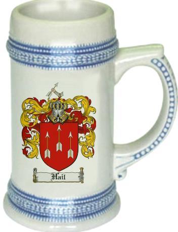 Hail Coat of Arms Stein / Family Crest Tankard Mug
