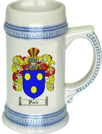 Pacie Coat of Arms Stein / Family Crest Tankard Mug