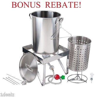 Backyard Pro All Stainless Steel 30 Quart Turkey Fryer Kit / Steamer Kit