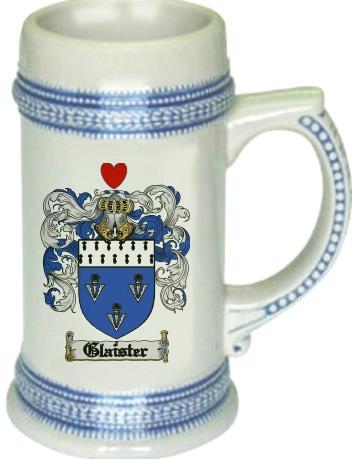 Glaister Coat of Arms Stein / Family Crest Tankard Mug
