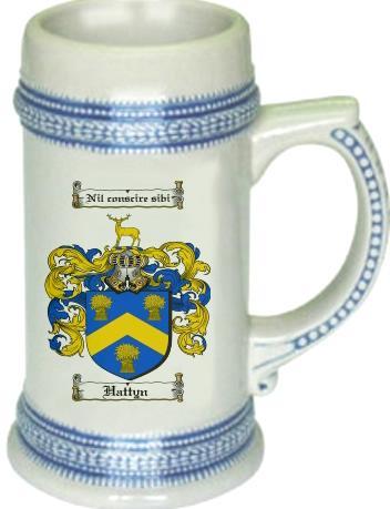 Hattyn Coat of Arms Stein / Family Crest Tankard Mug