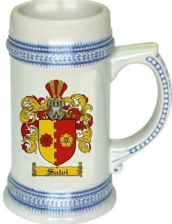 Salvi Coat of Arms Stein / Family Crest Tankard Mug