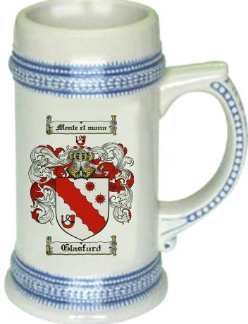 Glasfurd Coat of Arms Stein / Family Crest Tankard Mug