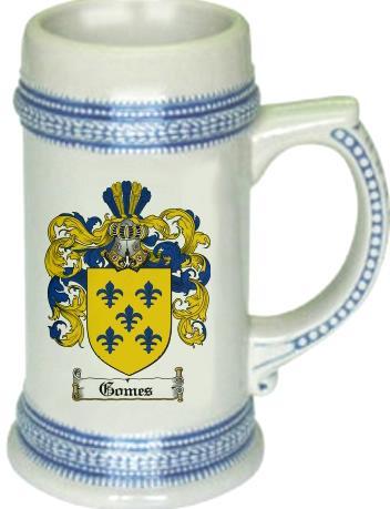 Gomes Coat of Arms Stein / Family Crest Tankard Mug