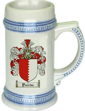 Penrise Coat of Arms Stein / Family Crest Tankard Mug