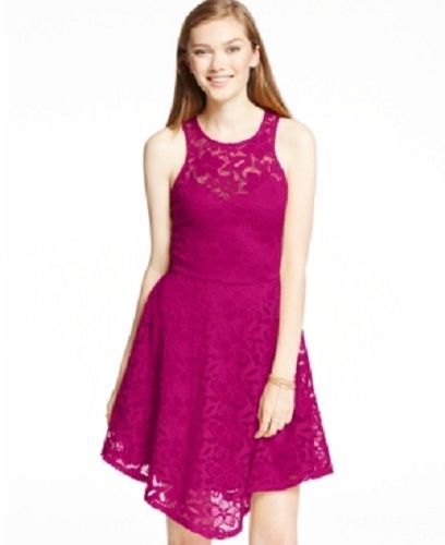 MATERIAL GIRL NEW Pink Lace Sleeveless Mini Casual Dress Juniors XL ...