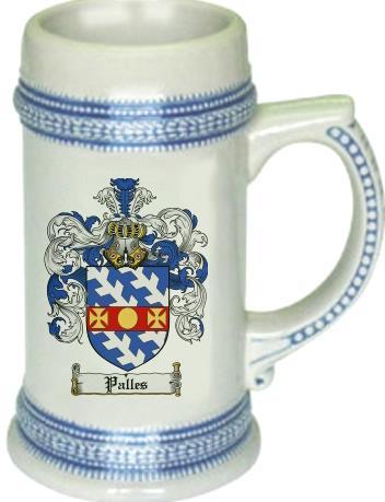 Palles Coat of Arms Stein / Family Crest Tankard Mug