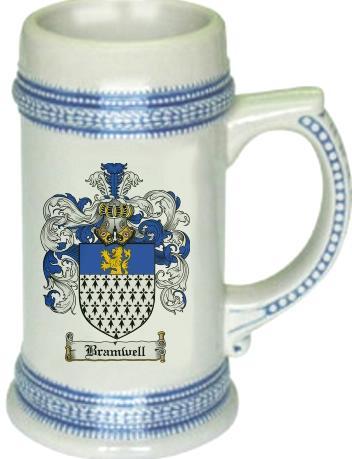 Bramwell Coat Of Arms Stein / Family Crest Tankard Mug