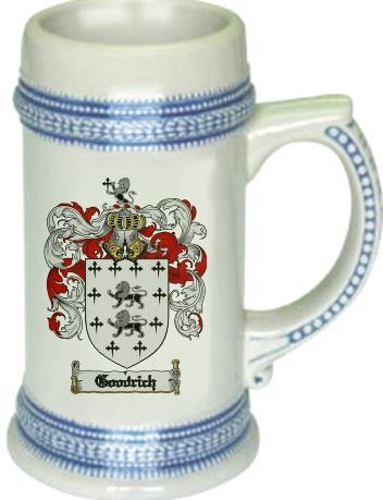 Goodrich Coat of Arms Stein / Family Crest Tankard Mug