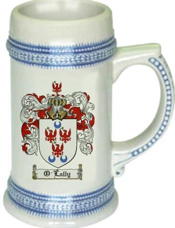 O'Lally Coat of Arms Stein / Family Crest Tankard Mug