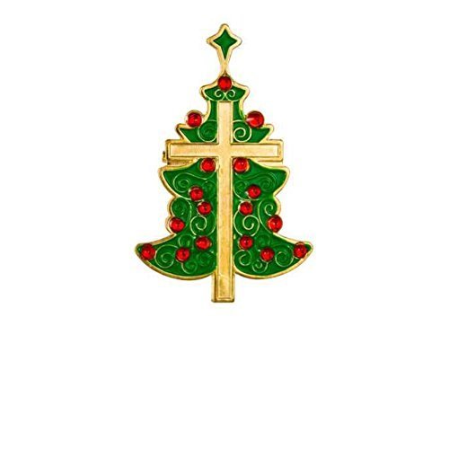 Christmas Tree Pin with Cross Pack of 3 [Jewelry]