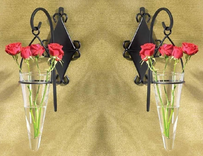 Hanging Wall Vase Sconce Lot of 2 Vases