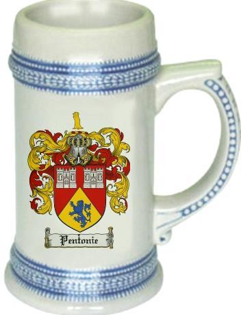 Pentonie Coat of Arms Stein / Family Crest Tankard Mug