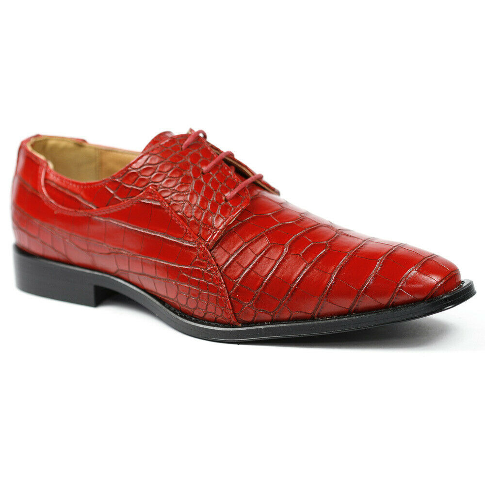 Roberto Chillini 6563 Cherry Red Men's Lace Up Oxford Dress Shoes ...