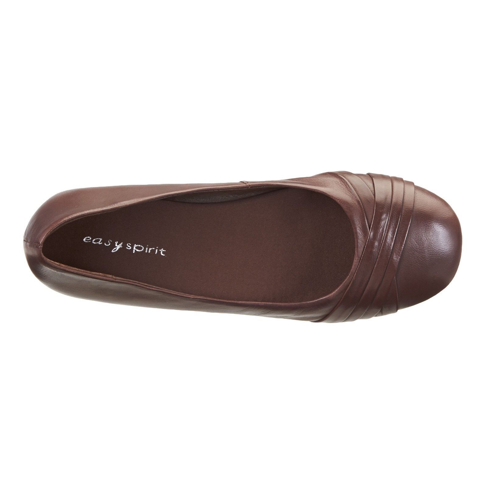 Easy Spirit Essedette Dark Brown Leather Womens Flat Shoes Flats