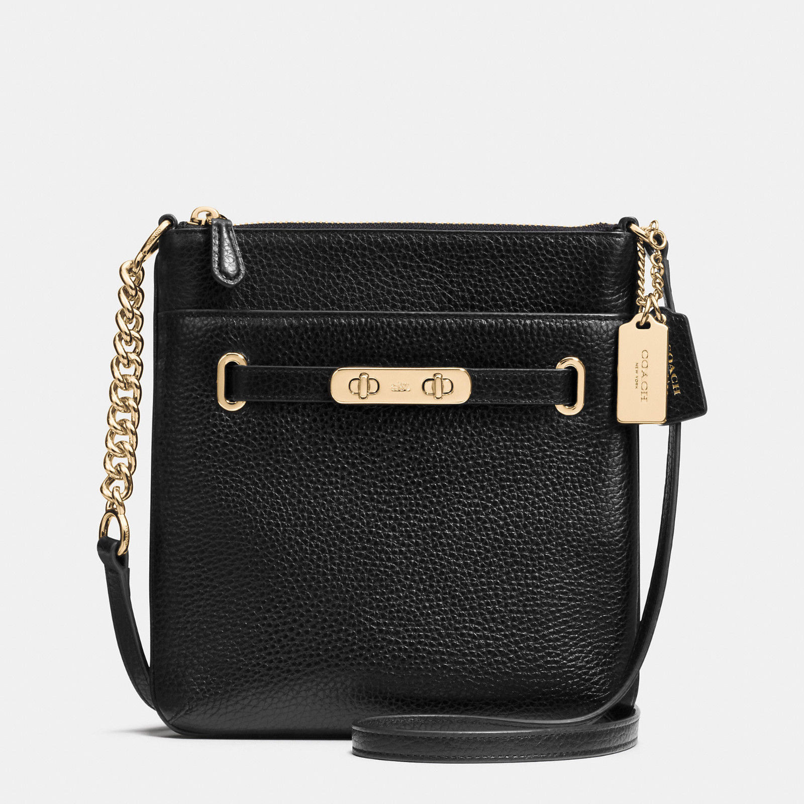 coach swagger shoulder bag black