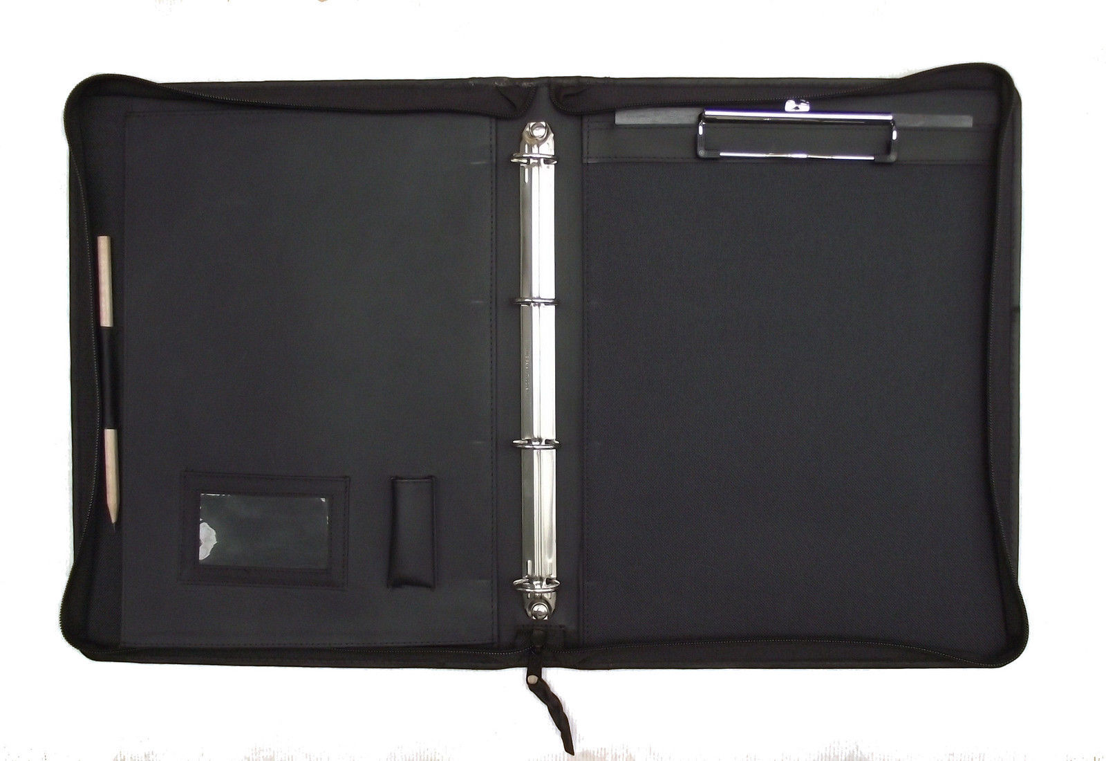A4 Folder Black Leather Organiser / CLIPBOARD Personalisation option IT08/4ring Planners
