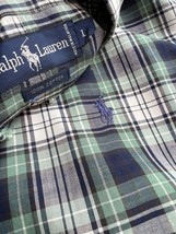 Polo Ralph Lauren Men Shirt Plaid  Lightweight Long Sleeve Button Up Lar... - $19.77