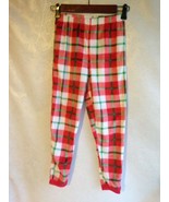 Christmas Plaid Pajama Pant Child Size 7/8 Lime Green Red  - $9.85